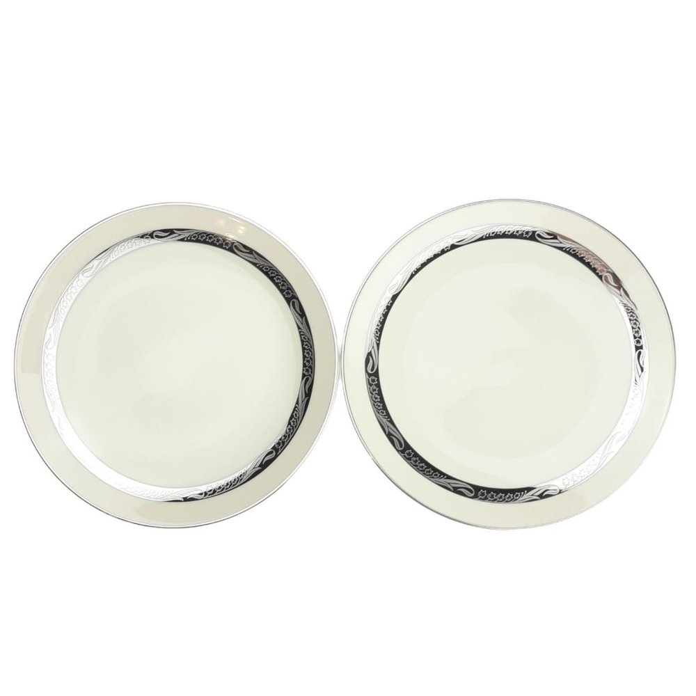 Flintridge China Bridal Wreath Platinum Trim Salad Plates Set Of 2